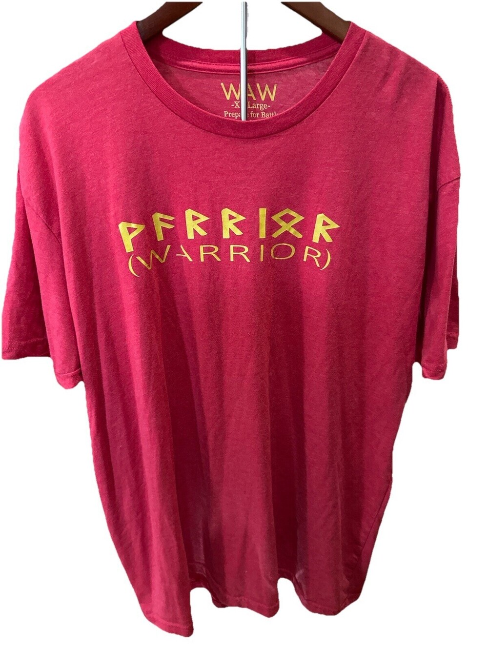Warrior Graphic T Shirt Mens XXL Red Gym Fitness Its Time For War Tee